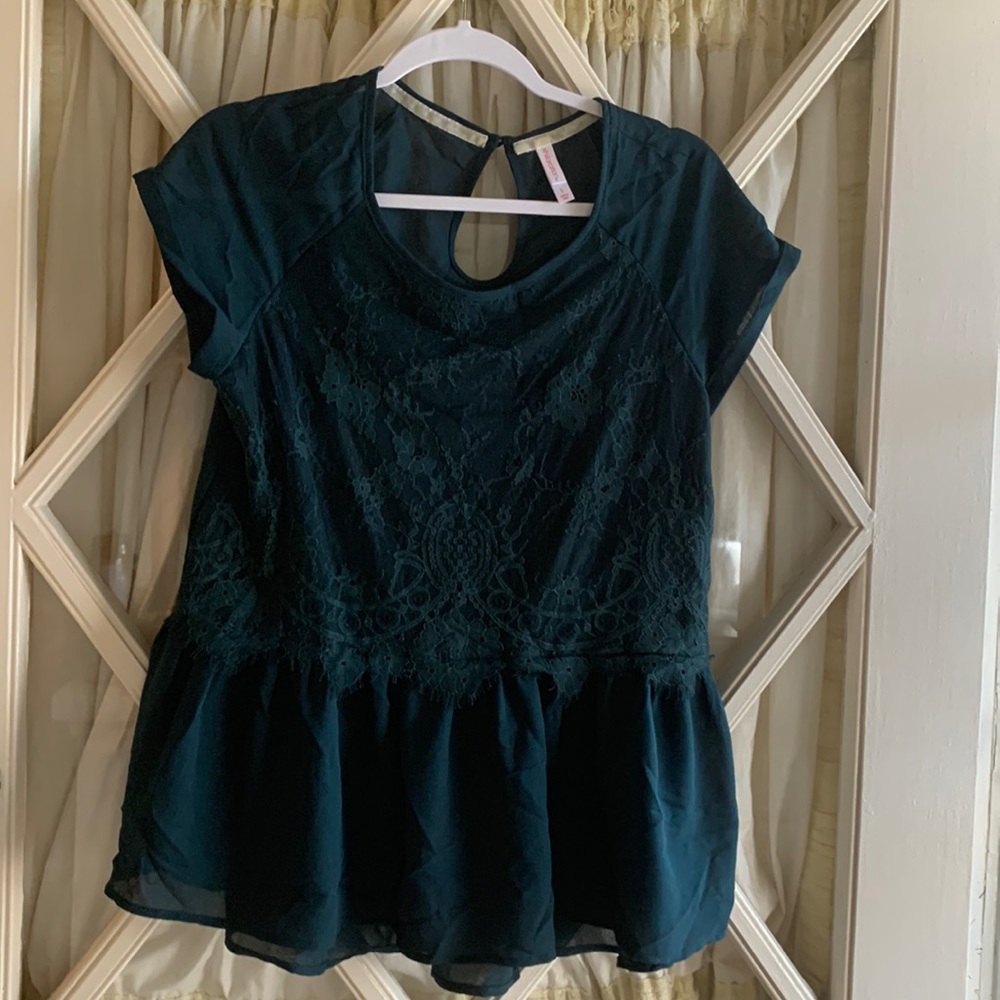 Dark green peplum top